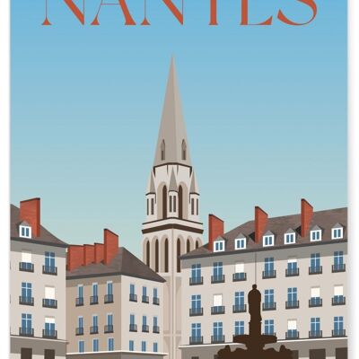 Illustration poster of the city of Nantes - 2