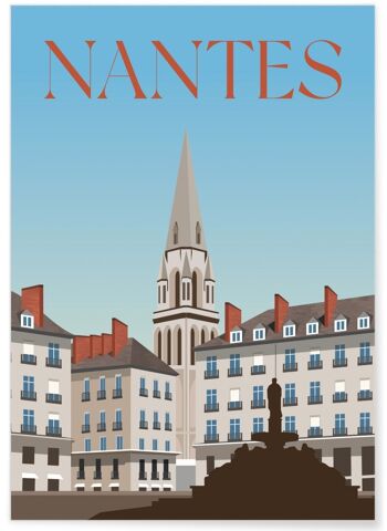 Affiche illustration de la ville de Nantes - 2 1