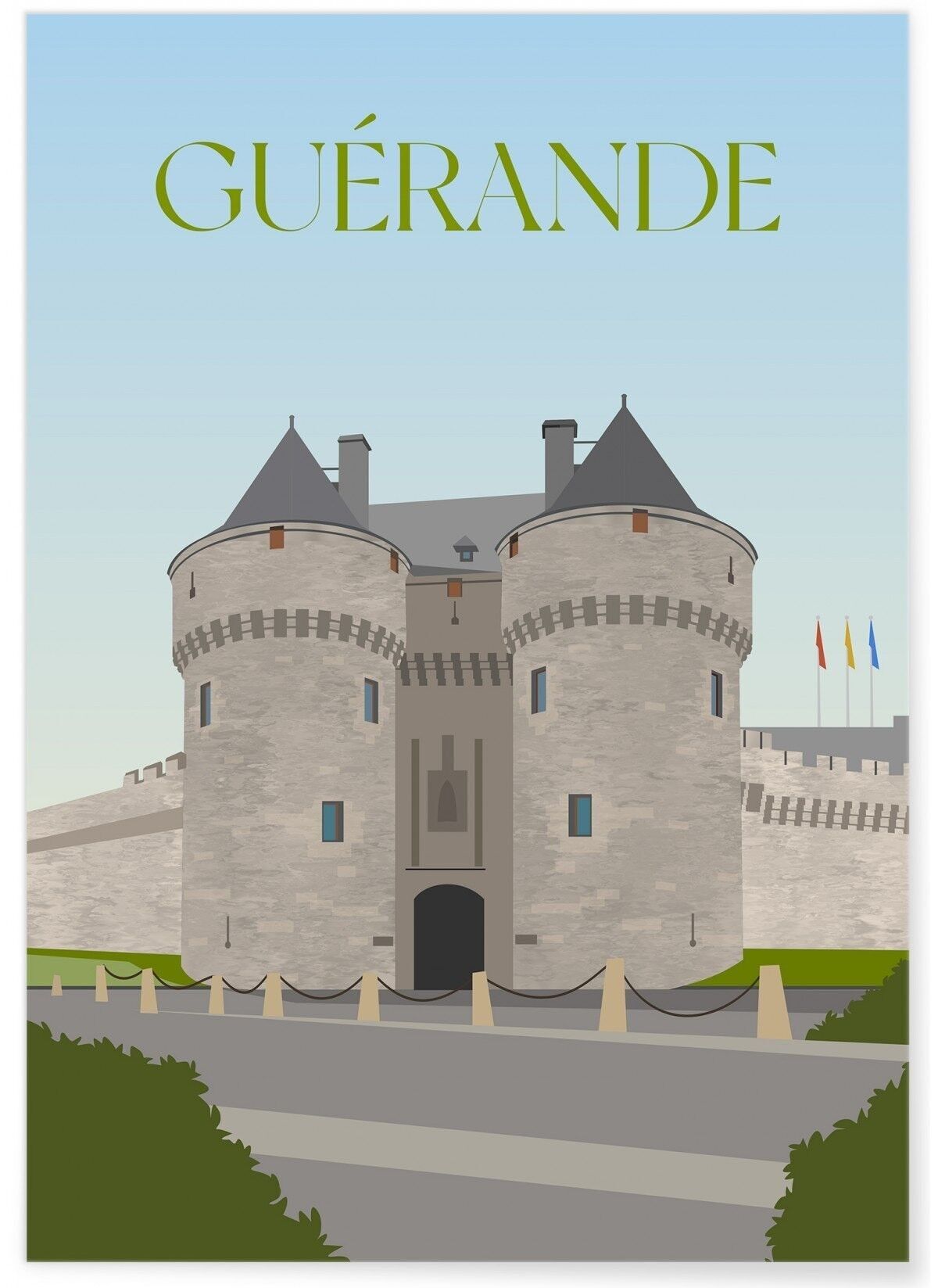 Illustrationsplakat der mittelalterlichen Burg von Guérande