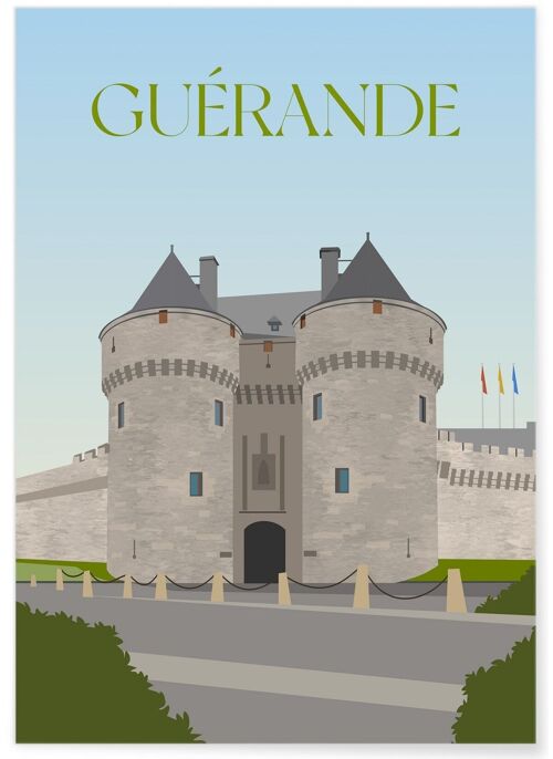 Affiche illustration du château médiéval de Guérande