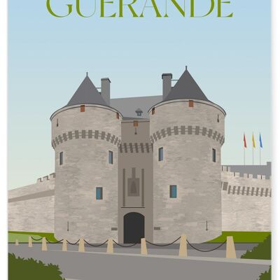 Illustration poster of the medieval castle of Guérande