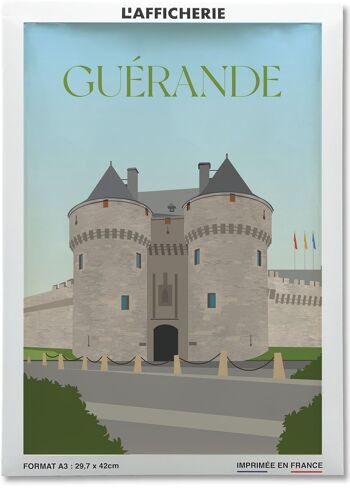 Affiche illustration du château médiéval de Guérande 2