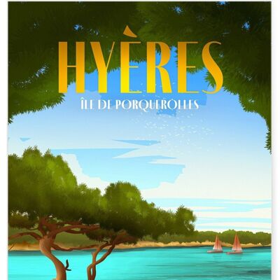 Affiche illustration de la ville d'Hyères
