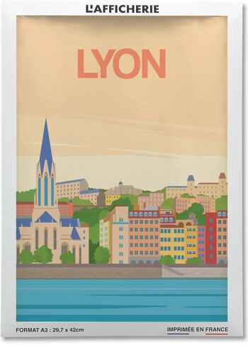 Affiche illustration de la ville de Lyon - 2 2