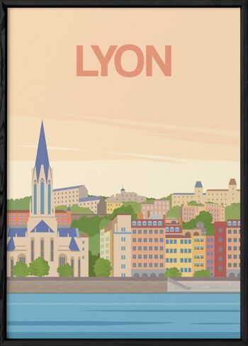 Affiche illustration de la ville de Lyon - 2 3