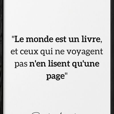 Affiche citation Saint Augustin "Le monde est un livre..."