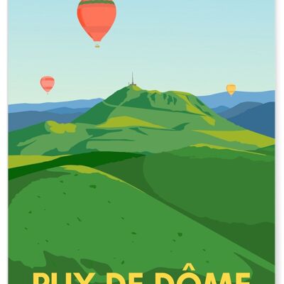 Affiche illustration de la ville du Puy-de-Dôme