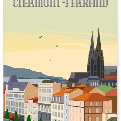 Illustrationsplakat der Stadt Clermont Ferrand - 2