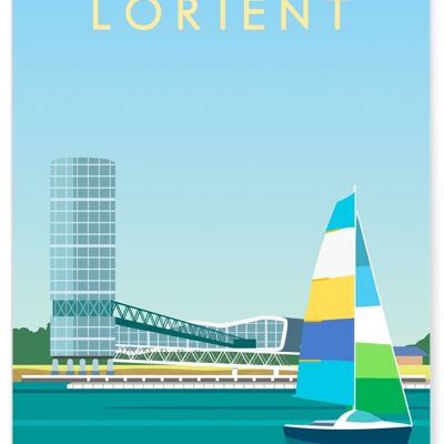 Affiche illustration de la ville de Lorient