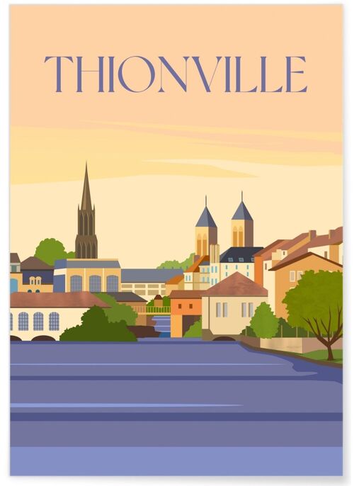 Affiche illustration de la ville de Thionville