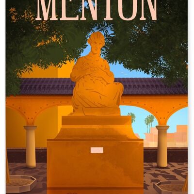 Affiche illustration de la ville de Menton