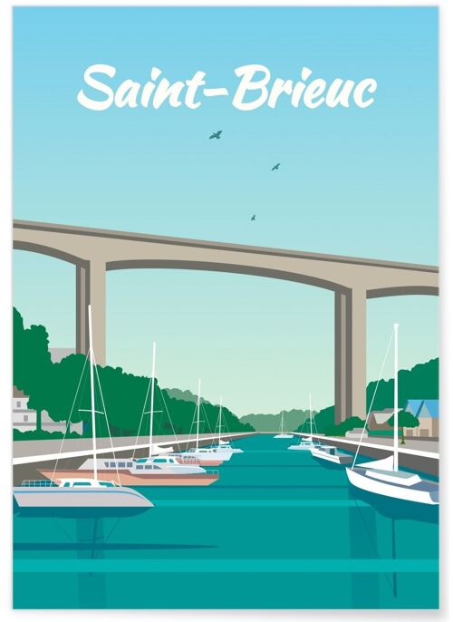 Affiche illustration de la ville de Saint-Brieuc