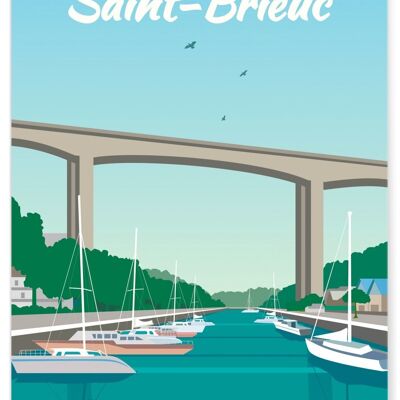Illustration poster of the city of Saint-Brieuc
