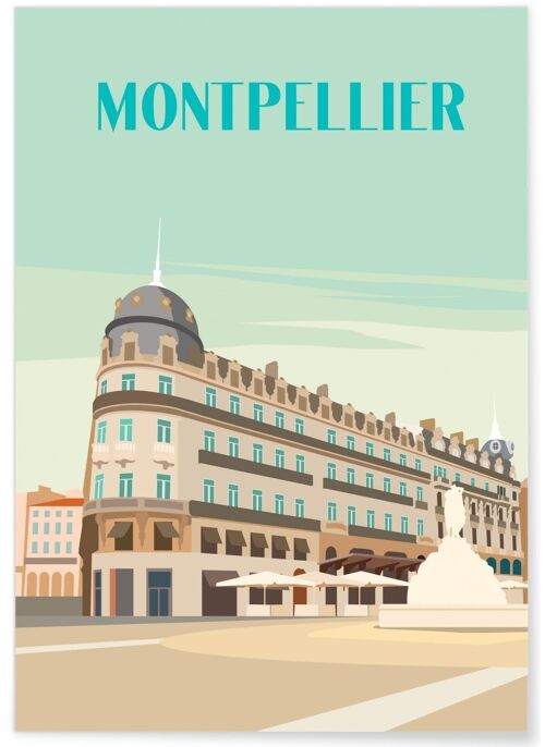 Affiche illustration de la ville de Montpellier - 2