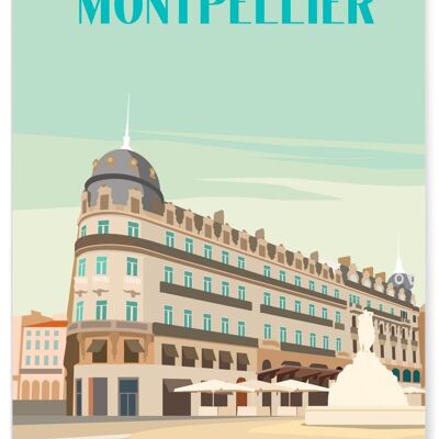 Illustrationsplakat der Stadt Montpellier - 2