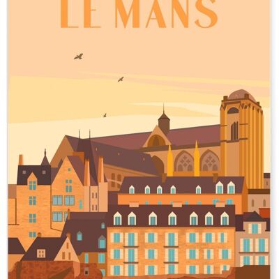 Affiche illustration de la ville de Le Mans - 2
