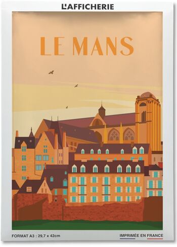 Affiche illustration de la ville de Le Mans - 2 2