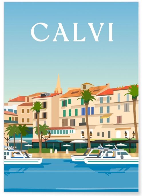 Affiche illustration de la ville de Calvi