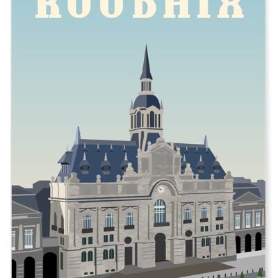 Affiche illustration de la ville de Roubaix