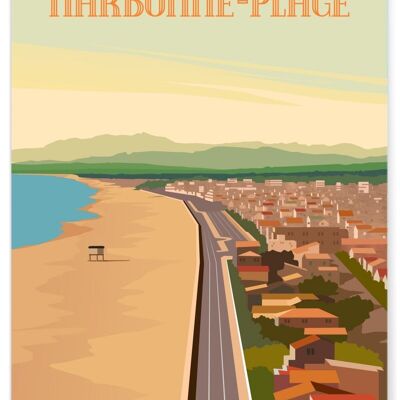Illustration poster of the city of Narbonne-Plage