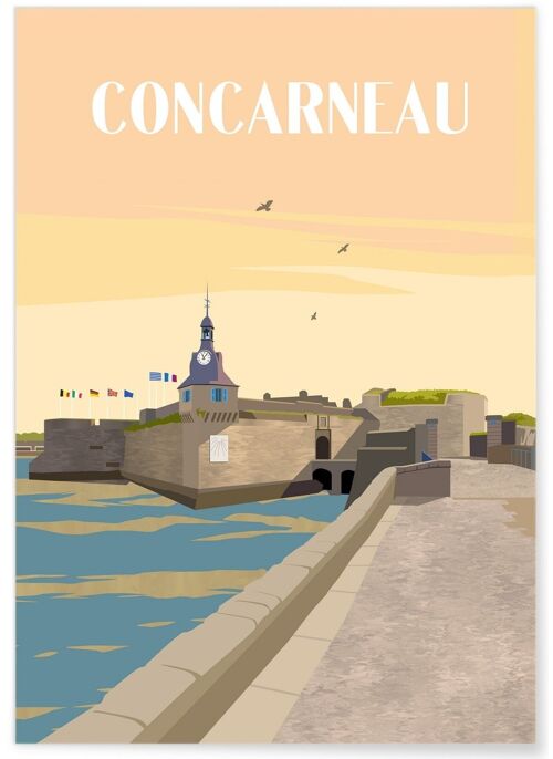 Affiche illustration de la ville de Concarneau