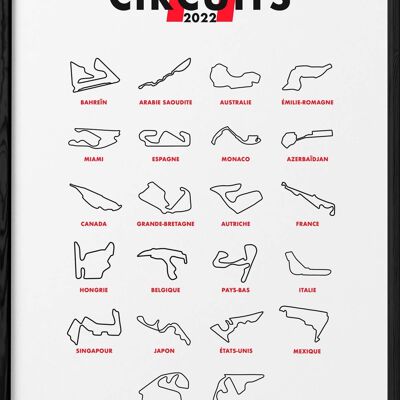 Affiche "Circuits F1 2022"