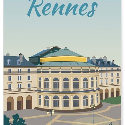 Illustrationsplakat der Stadt Rennes - 2