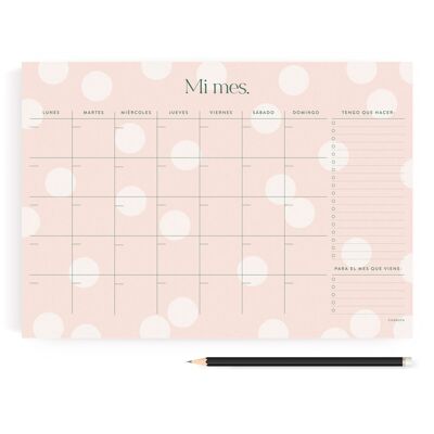 Planner rosa. Mensile