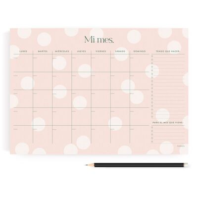 Pink planner. Monthly