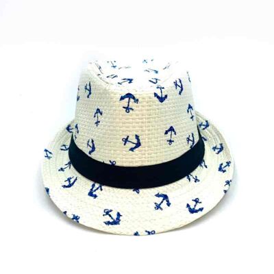 chapeaux motifs ancre marine
