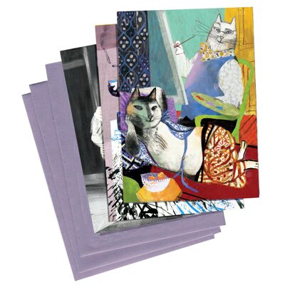 Museum Collection Boxed Notes - Cats & Cows Edition - Lot de 8 cartes