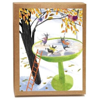 Mice & Birds Skate Notas en caja - Juego de 8 tarjetas