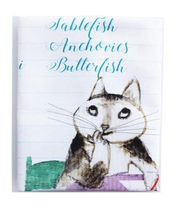 Fisch-Einkaufsliste Geschirrtuch