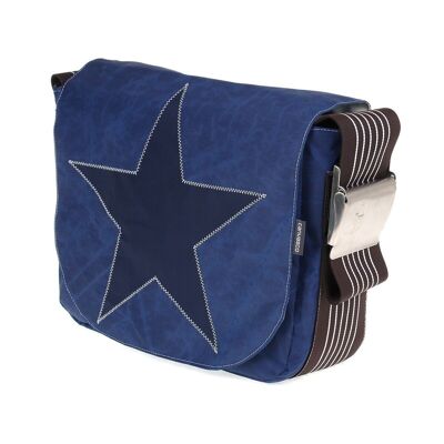 Bag L, Canvas Collection, Blue Chocolate Star Blue