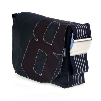 Borsa L, Collezione Canvas, Nero Navy Brown