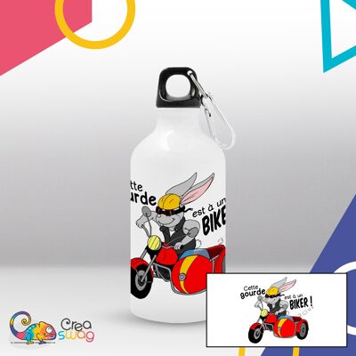 Gourde Lapin moto rouge