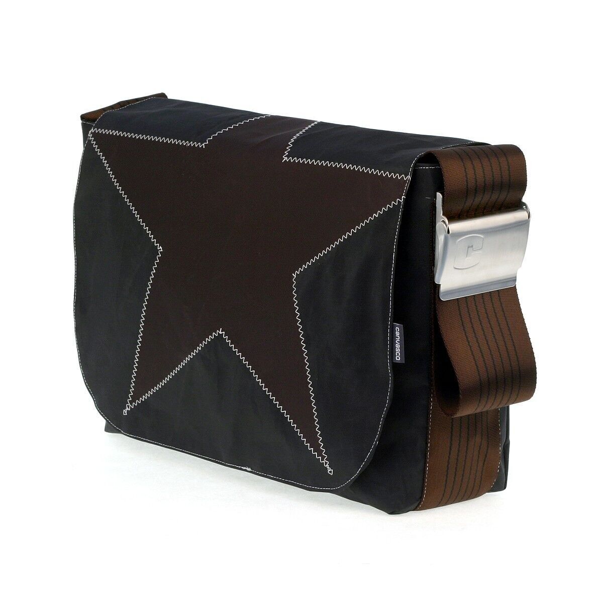 Borsa L, Collezione Canvas, Chocolate Black Star Brown
