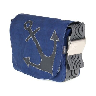 Bag L, Canvas Collection, Blue Gray Anchor