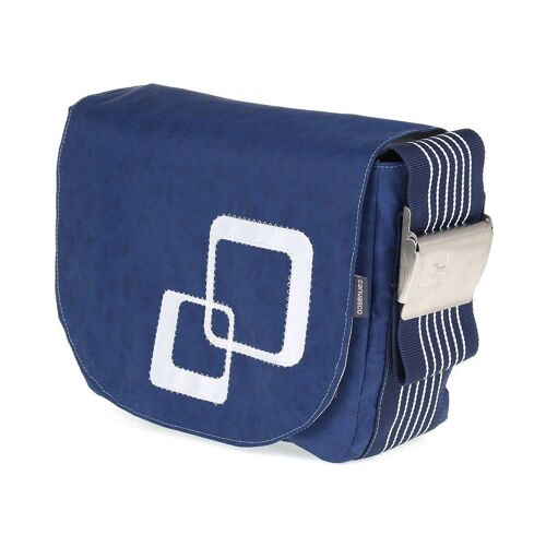 Bag L, Canvas Collection, Blau Quadrate