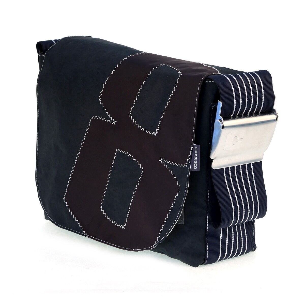 BORSA S, Collezione Canvas, Nero Navy Brown