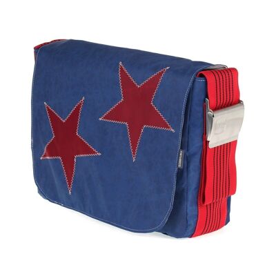 Bag L, Canvas Collection, Blue Red Stars