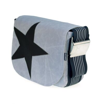 Bag L, Canvas Collection, Grau Navy Stern Schwarz