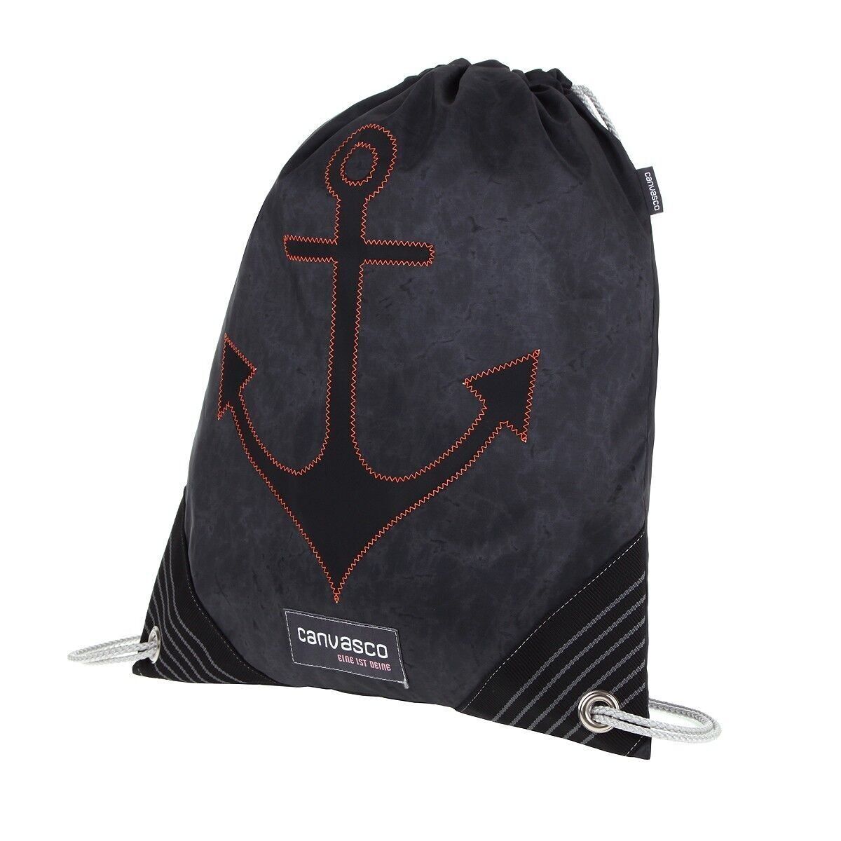 JIM, Canvas Collection, Blau, Anker, Schwarz Schwarz Anker Naht Orange