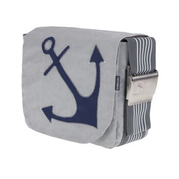 SAC S, Collection Canvas, Gris Gris Bleu Ancre