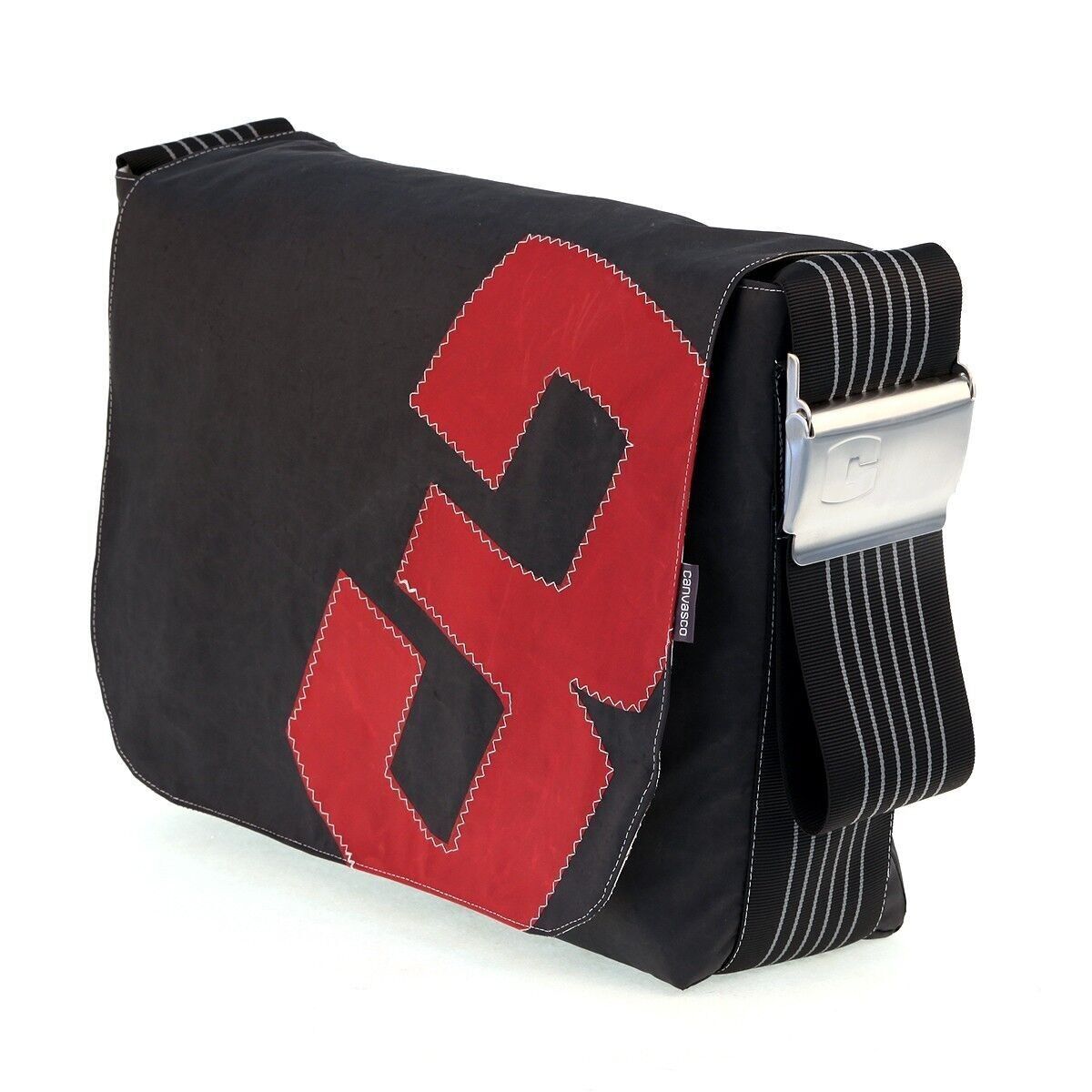 Bag L, Canvas Collection, Black Black Red