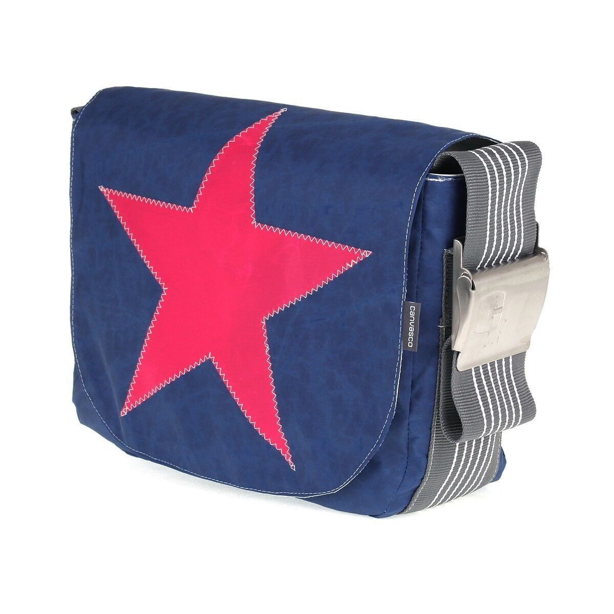Borsa L, Collezione Canvas, Stella Grigio Blu