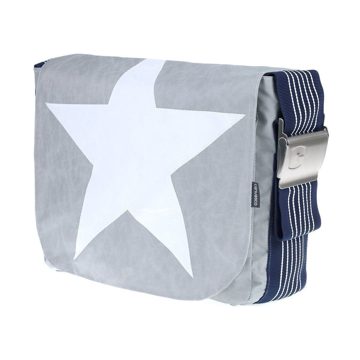 Borsa L, Collezione Canvas, Grigio Navy Star White