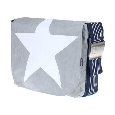 Bag L, Canvas Collection, Gray Navy Star White