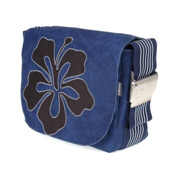 Sac L, Collection Canvas, Bleu Marine Blossom Noir