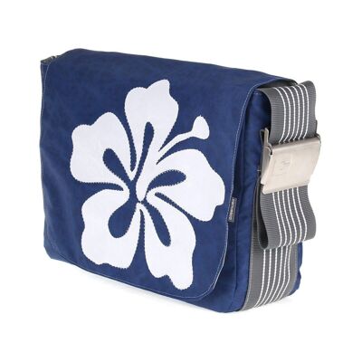 Borsa L, Collezione Canvas, Blue Grey Blossom